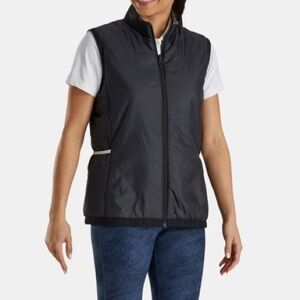 SALE FootJoy Women's Insulated Reversible Vest Golf Black Gray Medium